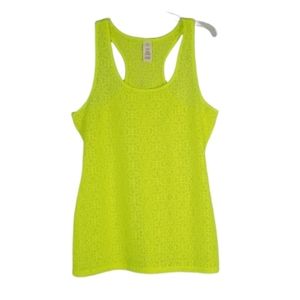 Crochet Tank Neon Yellow XL